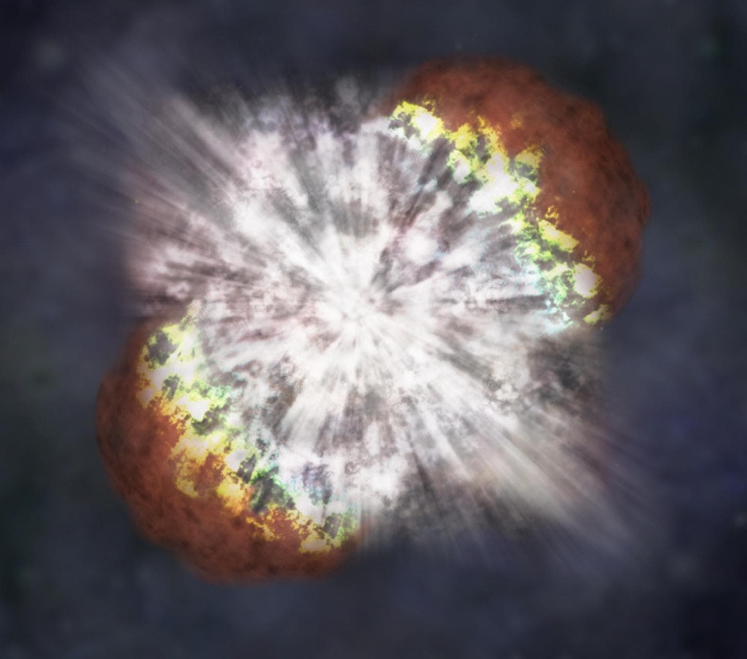 An illustration of a supernova explosion.