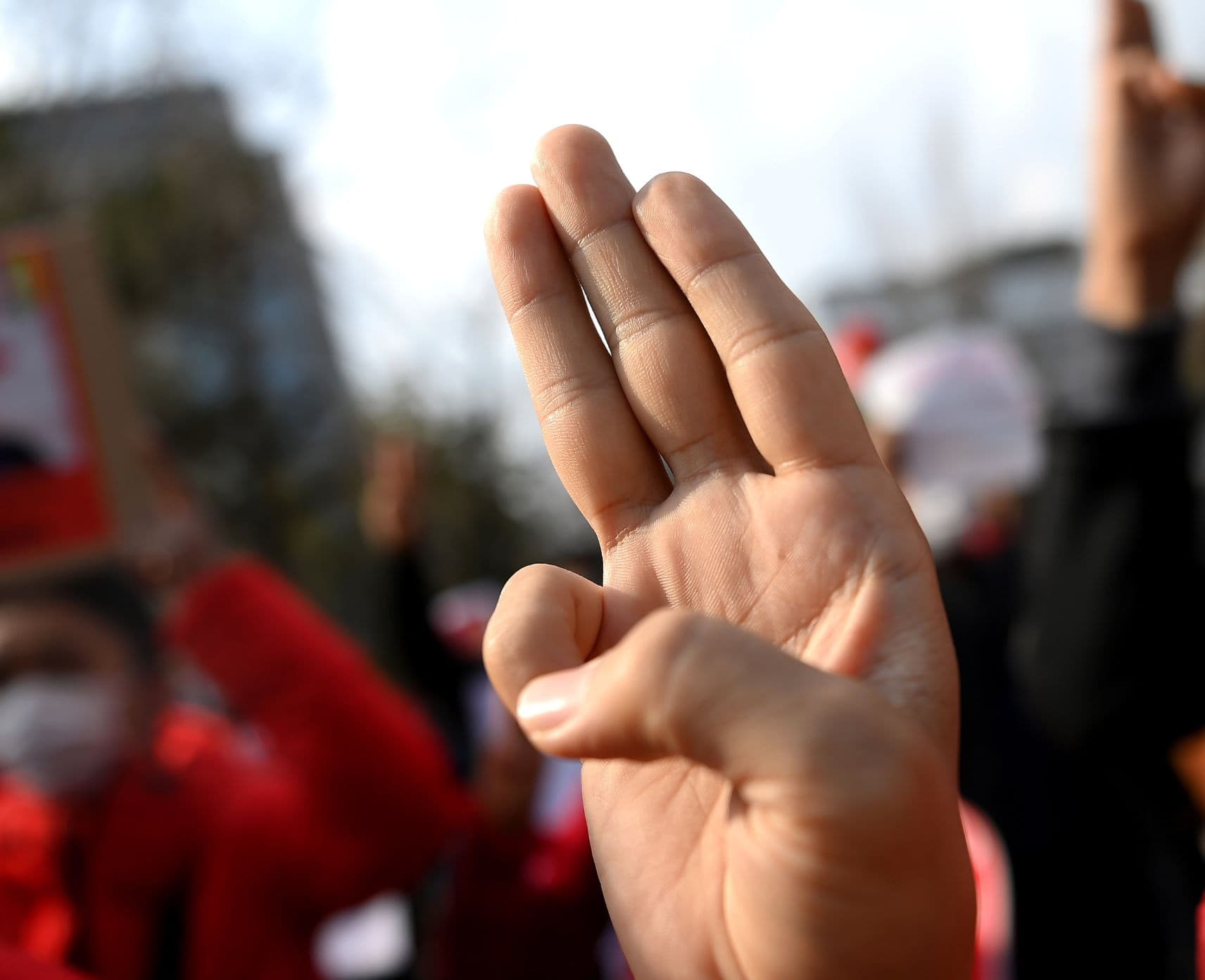 Three fingered resistance symbol