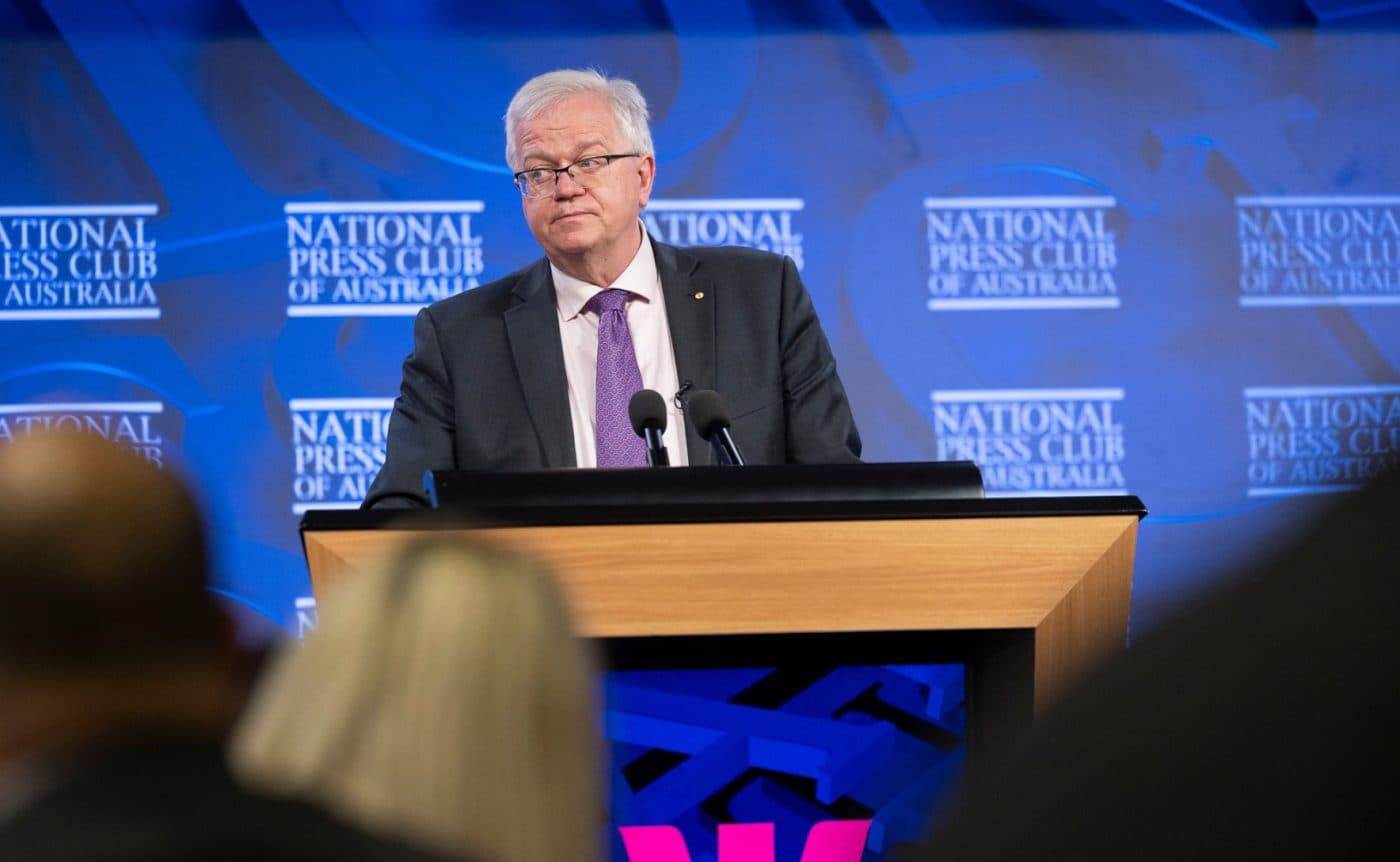 Professor Brian P Schmidt speaks at the National Press Club of Australia.