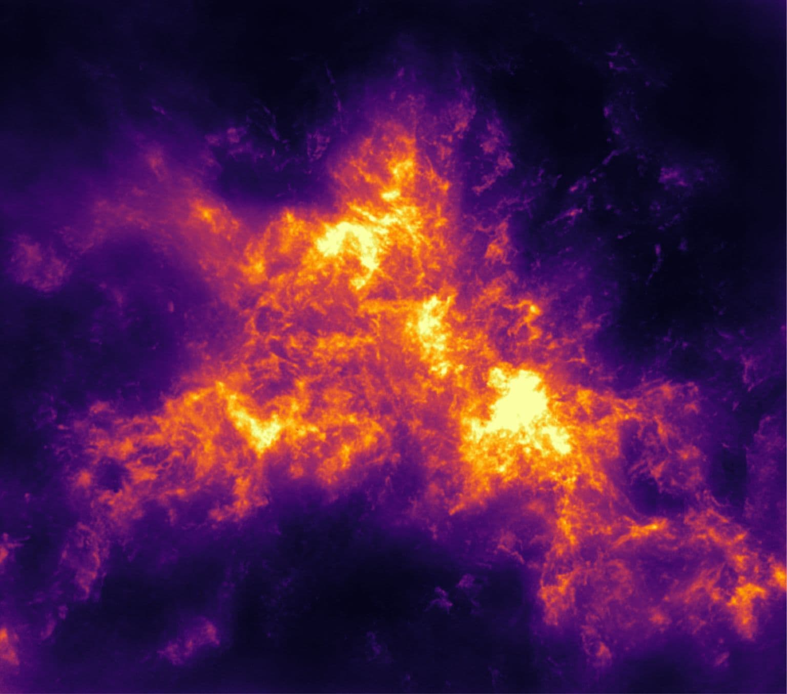 Colourful image showing hydrogen emitted from the Small Magellanic Cloud.