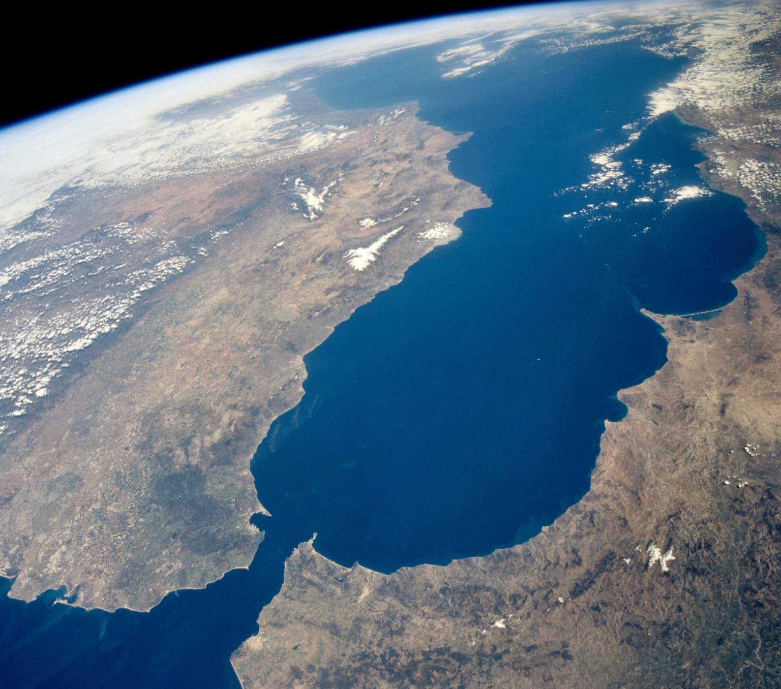 Satellite photo of oceans taken from space