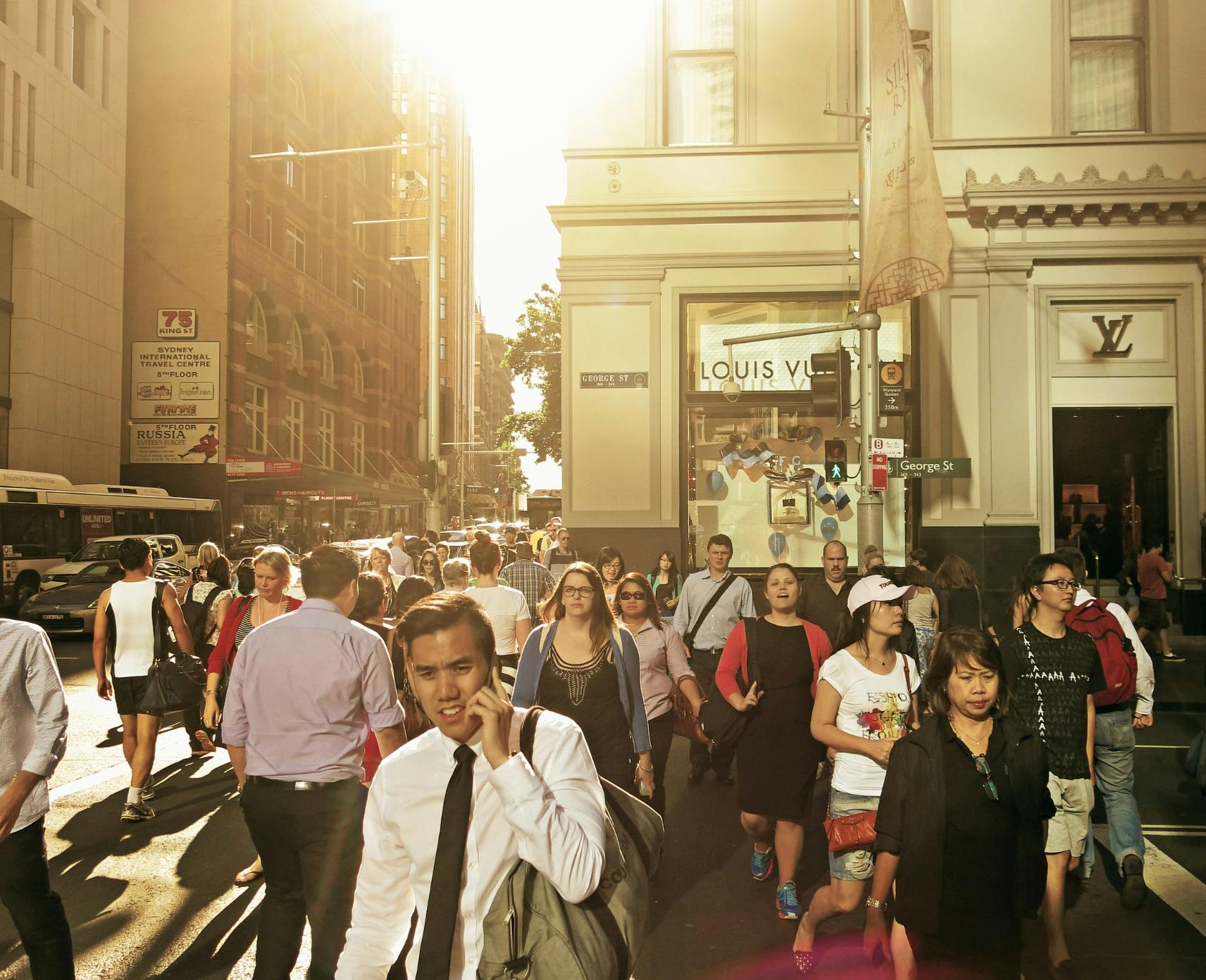 An intersection at George Street, Sydney