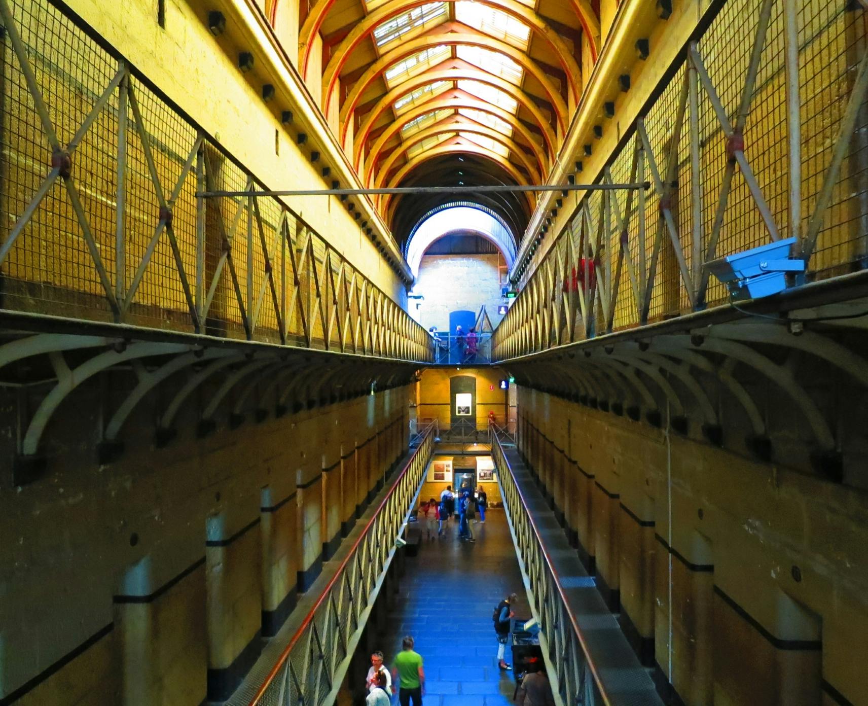 Two levels of prison cells in Old Melbourne Gaol