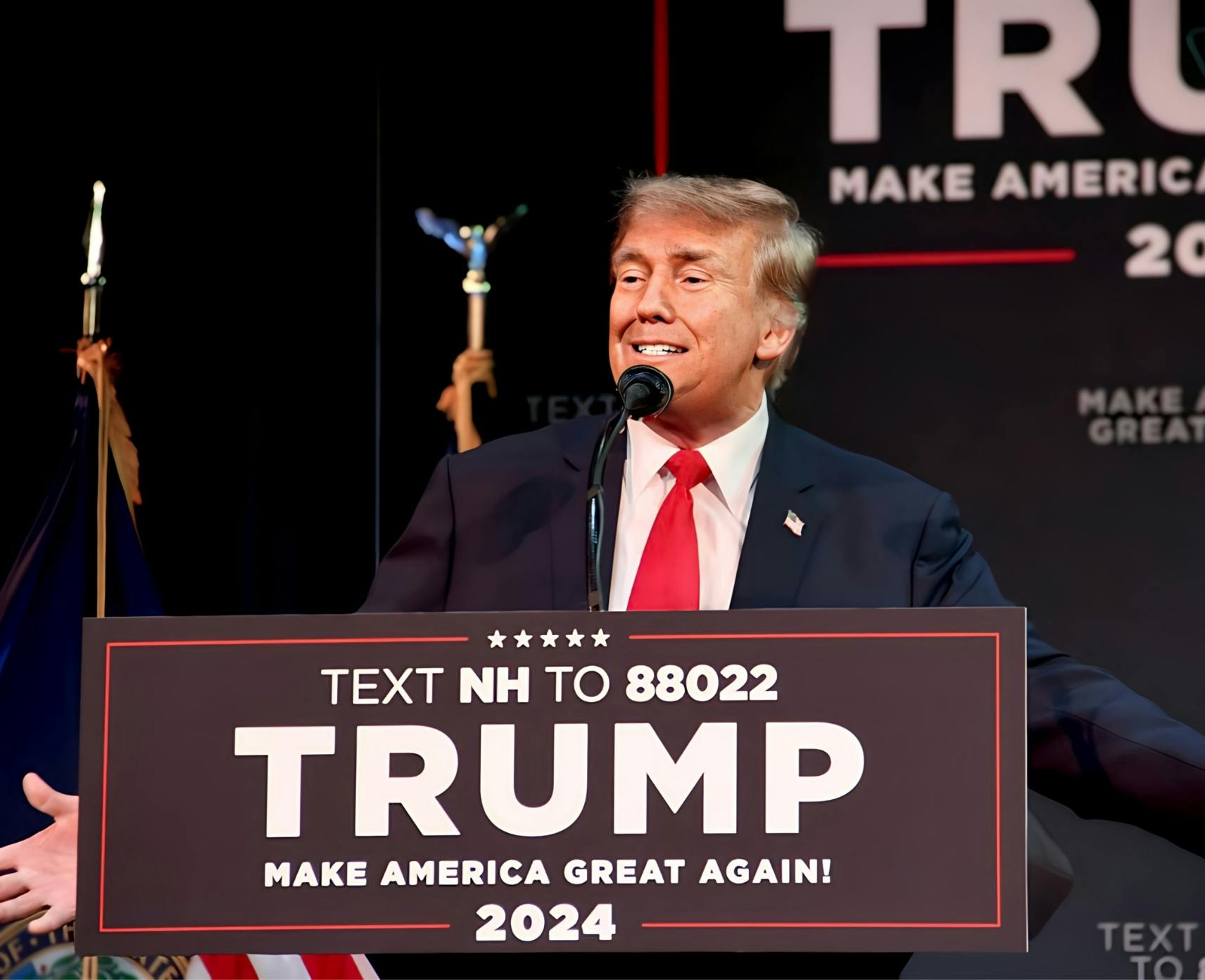 Former President Donald Trump speaks at a campaign event on 2 February 2024.